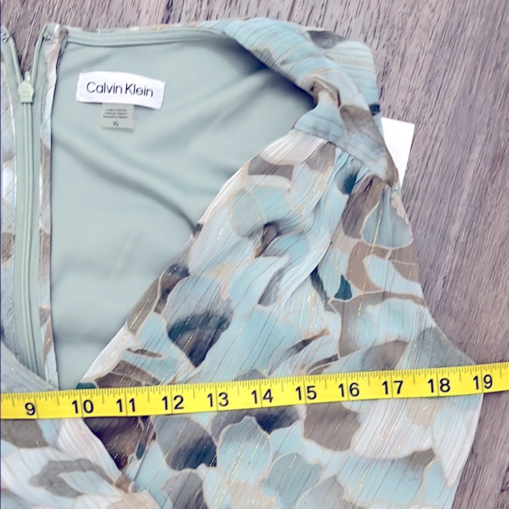 Calvin Klein Green Floral Tiered Maxi Dress | NWT | Size 10 - Picture 10 of 10